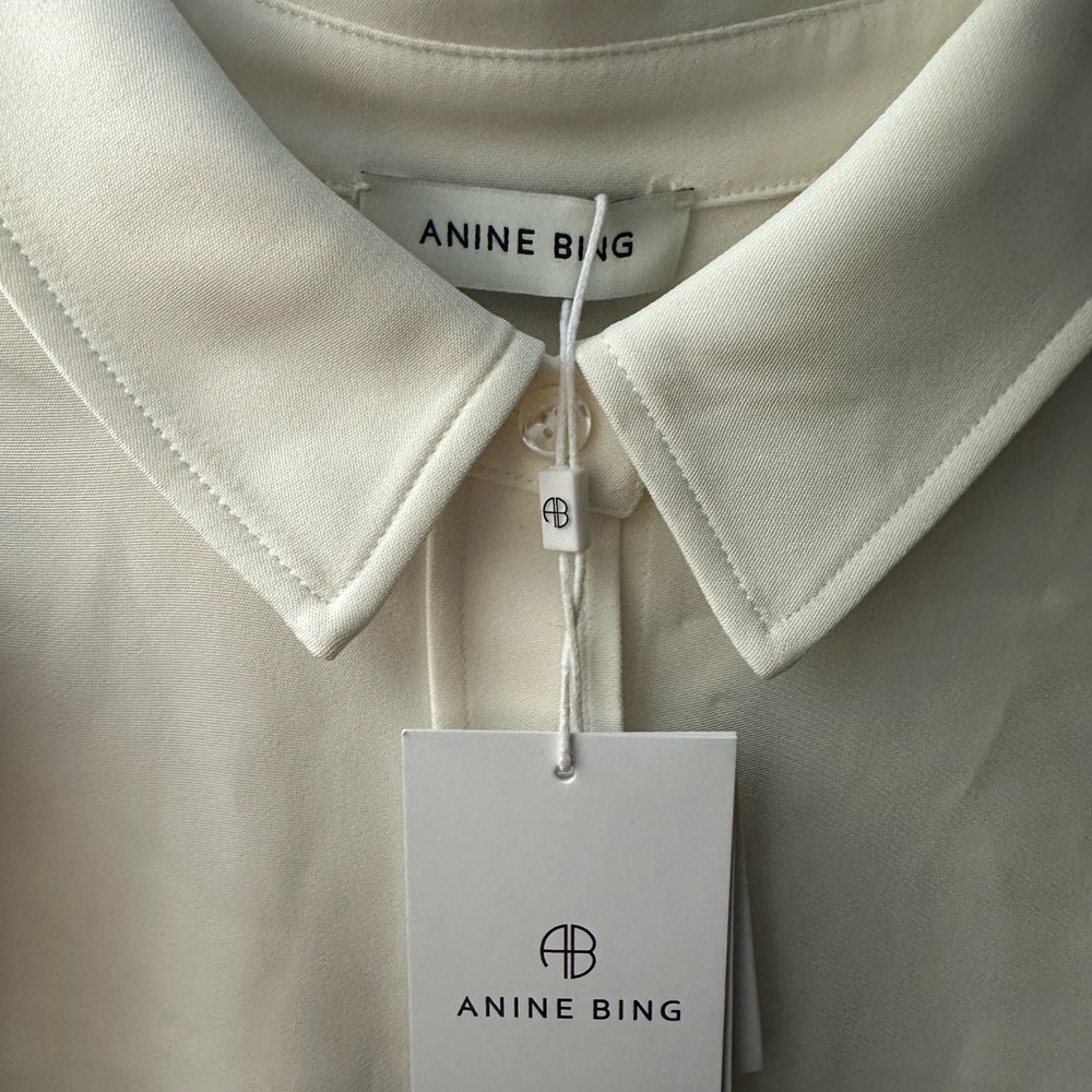 Anine Bing Braxton Shirt in Ivory Color (Medium) - Picture 9 of 10